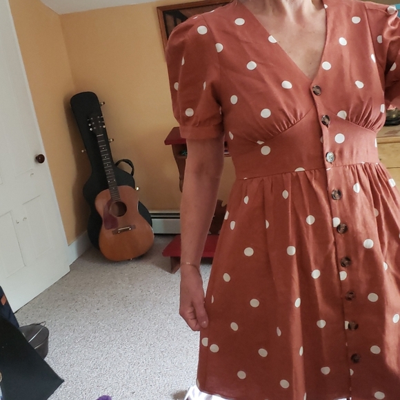 Anthropologie Dresses & Skirts - SOLD.   NWOT Anthropologie MINE Linen Dress Puff Sleeve  T